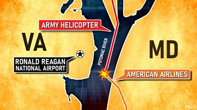 D.C. plane crash map